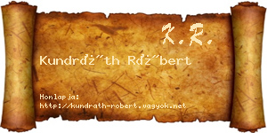 Kundráth Róbert névjegykártya